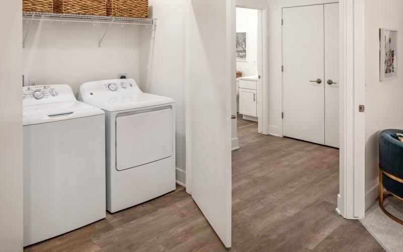 a room with a washer and dryer